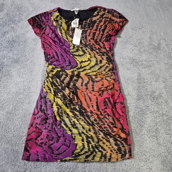Diane Von Furstenberg Dresses & Skirts - Diane von Furstenberg Womens 4 Miranda Ruffles Silk Mini Dress‎ Multi D8828469N9